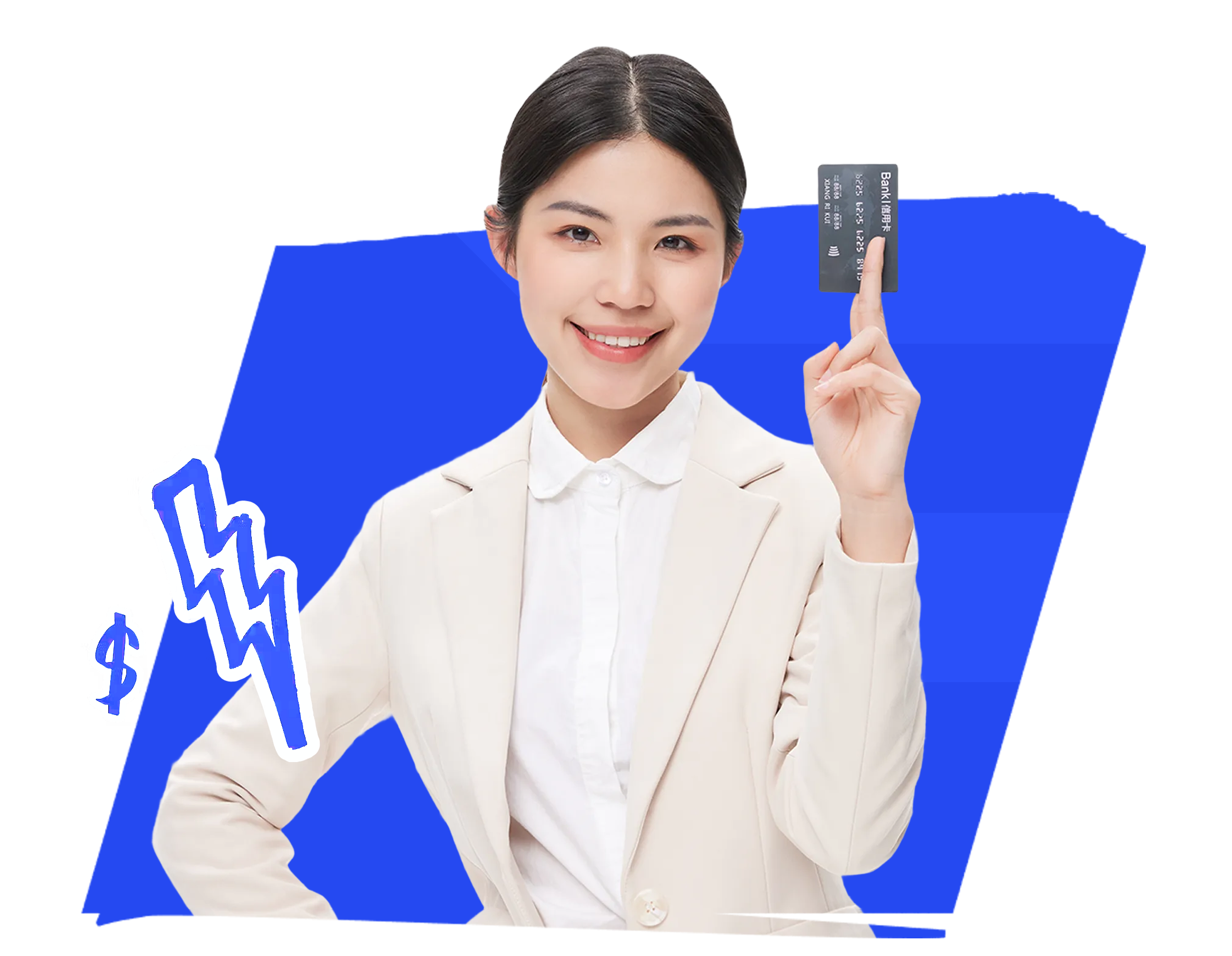 Client holding a credit card